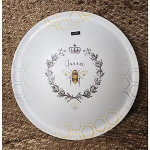 Rachel Ashwell Crown Queen Bee Heavy Duty Melamine 20" Turntable Lazy Susan